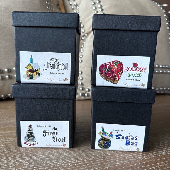 Art Form Object D’Art Trinket Boxes Lot of 4 Holiday Theme NIB Sealed in Tissue - Picture 1 of 10